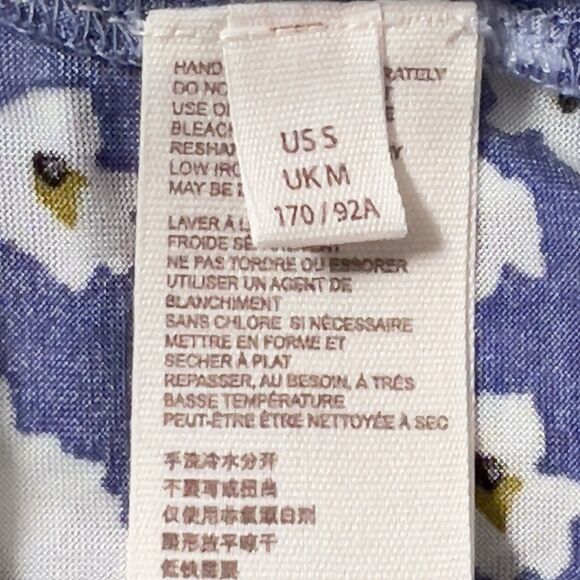 Free People Love Letter Tunic Top Mini Dress Sz S Blue Floral Long Sleeve - Picture 10 of 14